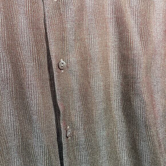 Jhane Barnes Maroon Long Sleeve Silk Cotton Blend Striped Shirt Mens Size Large - Picture 2 of 7